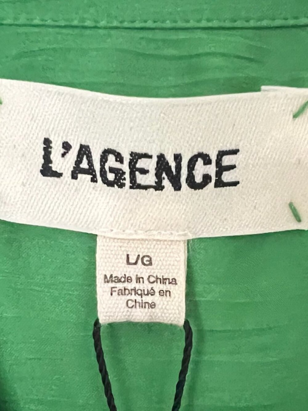 NWT green silky blouse by L'Agence - Picture 3 of 3